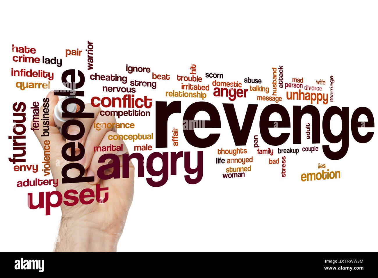 Revenge word cloud Stock Photo