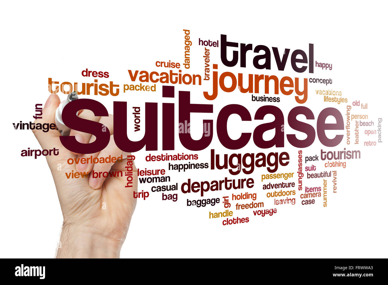 Suitcase word cloud Stock Photo Alamy