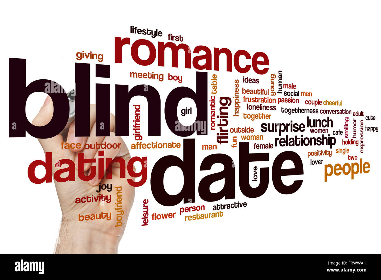 Blind date word cloud Stock Photo Alamy