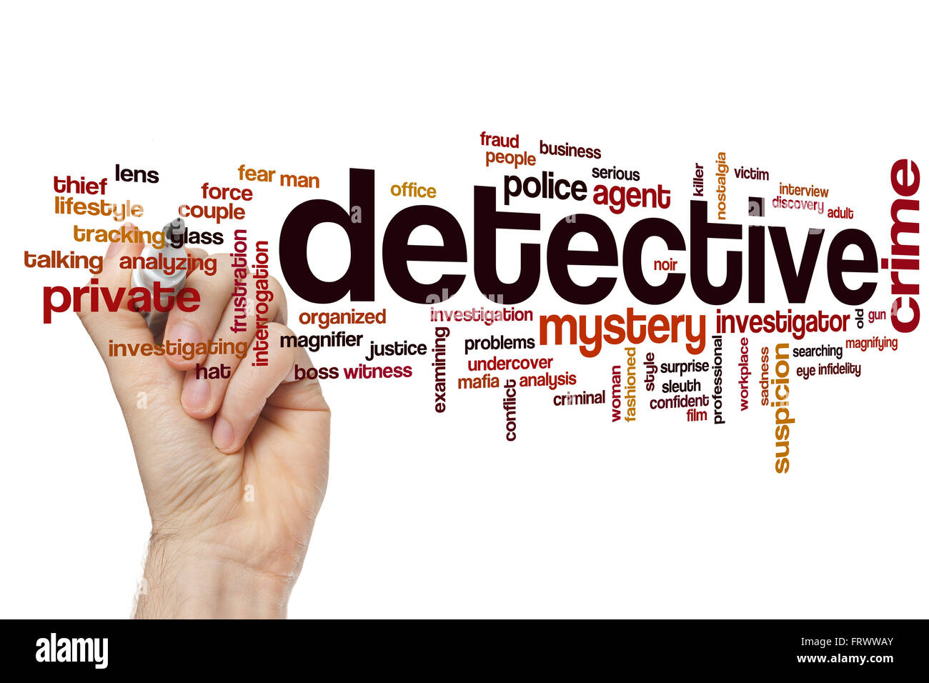 Detective word cloud Stock Photo Alamy