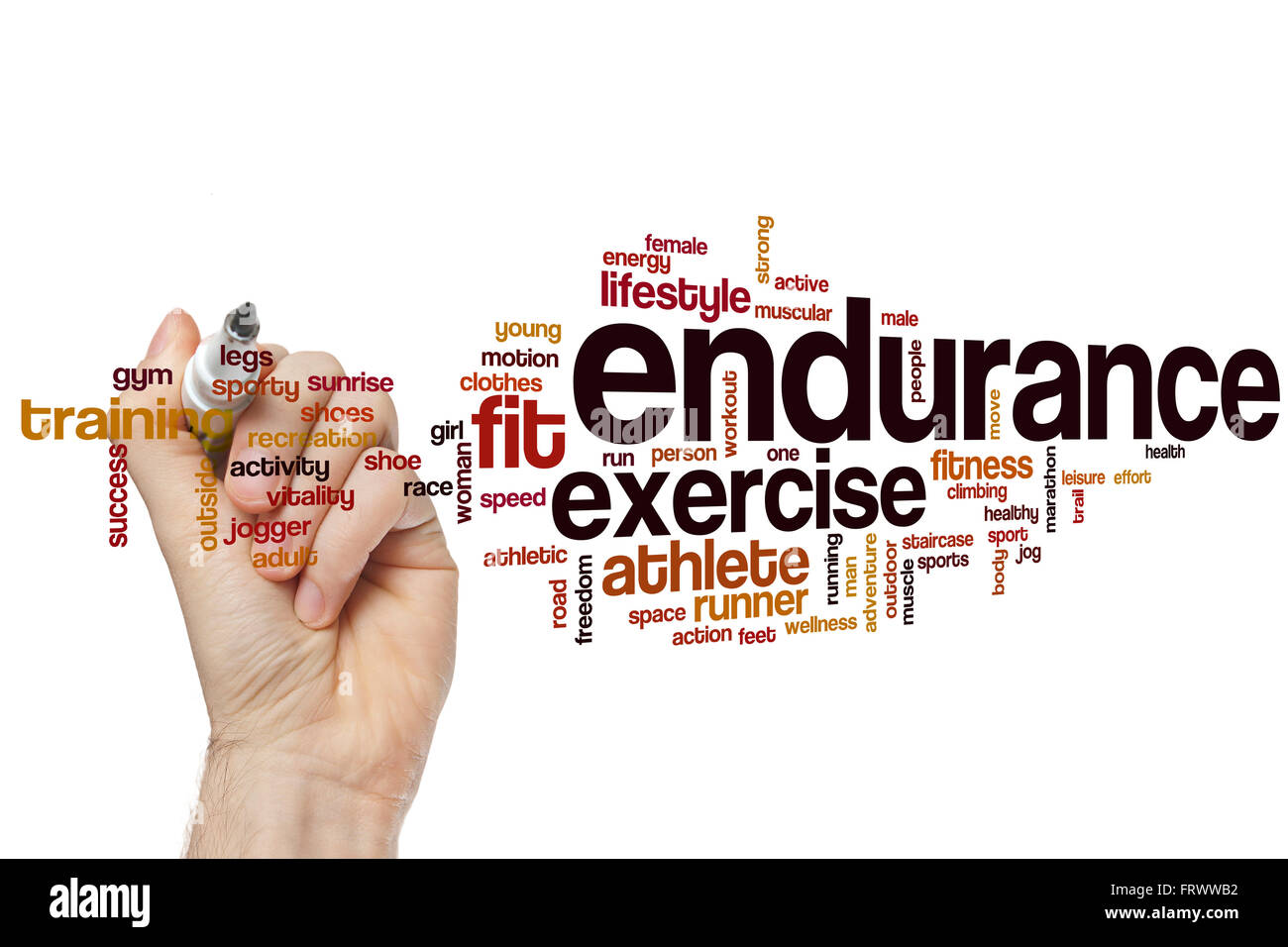 Endurance word cloud Stock Photo
