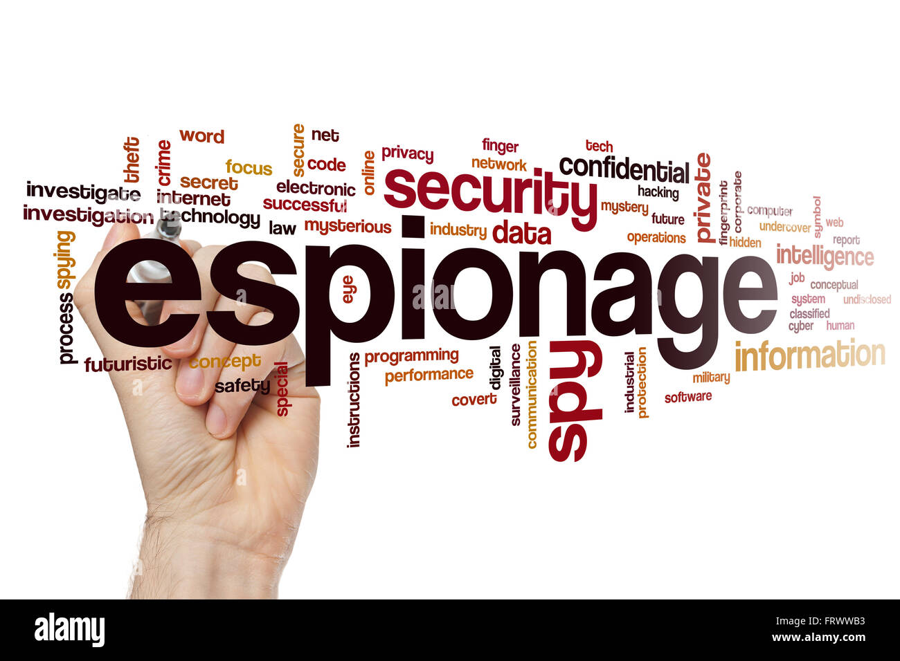Espionage word cloud Stock Photo