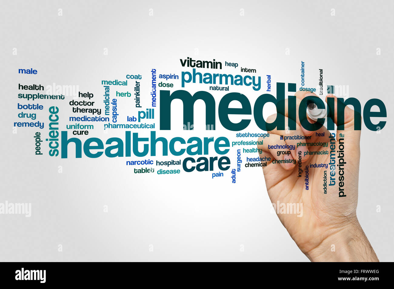 Medicine word cloud Stock Photo - Alamy