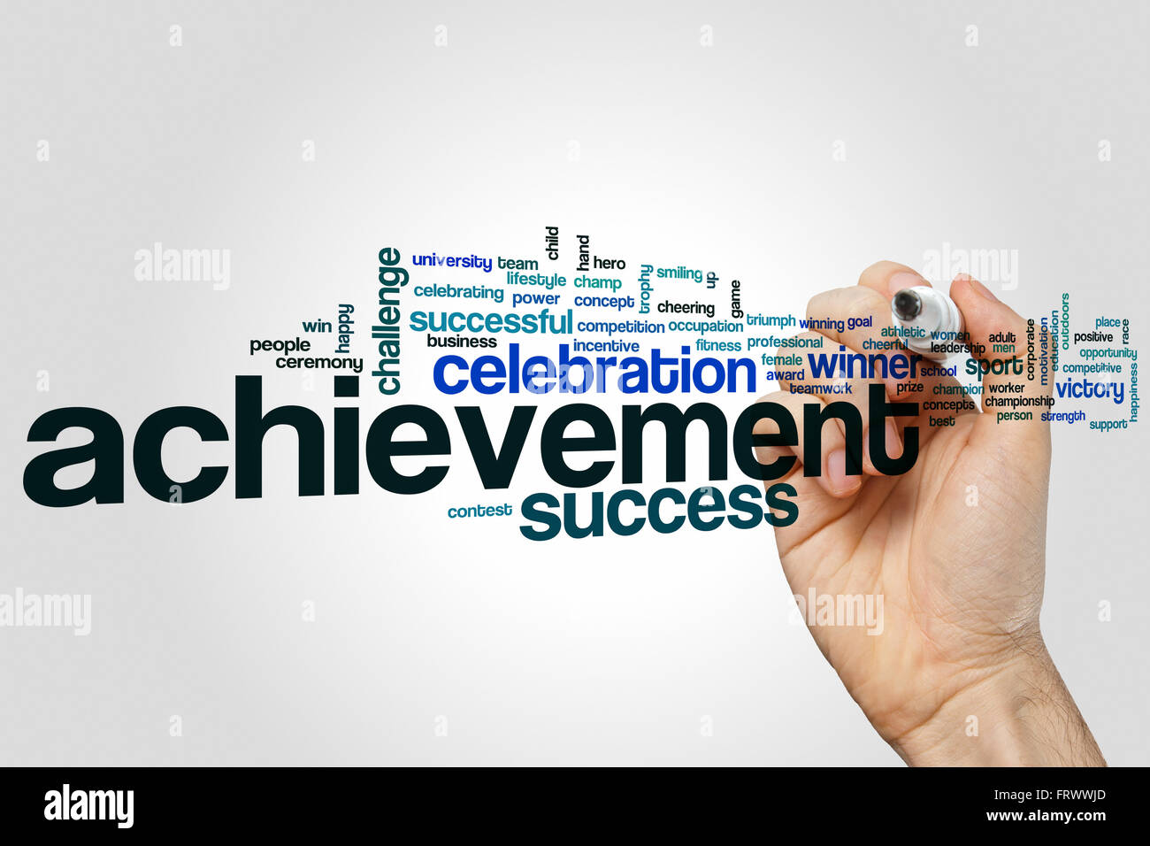 Achievement word cloud Stock Photo Alamy