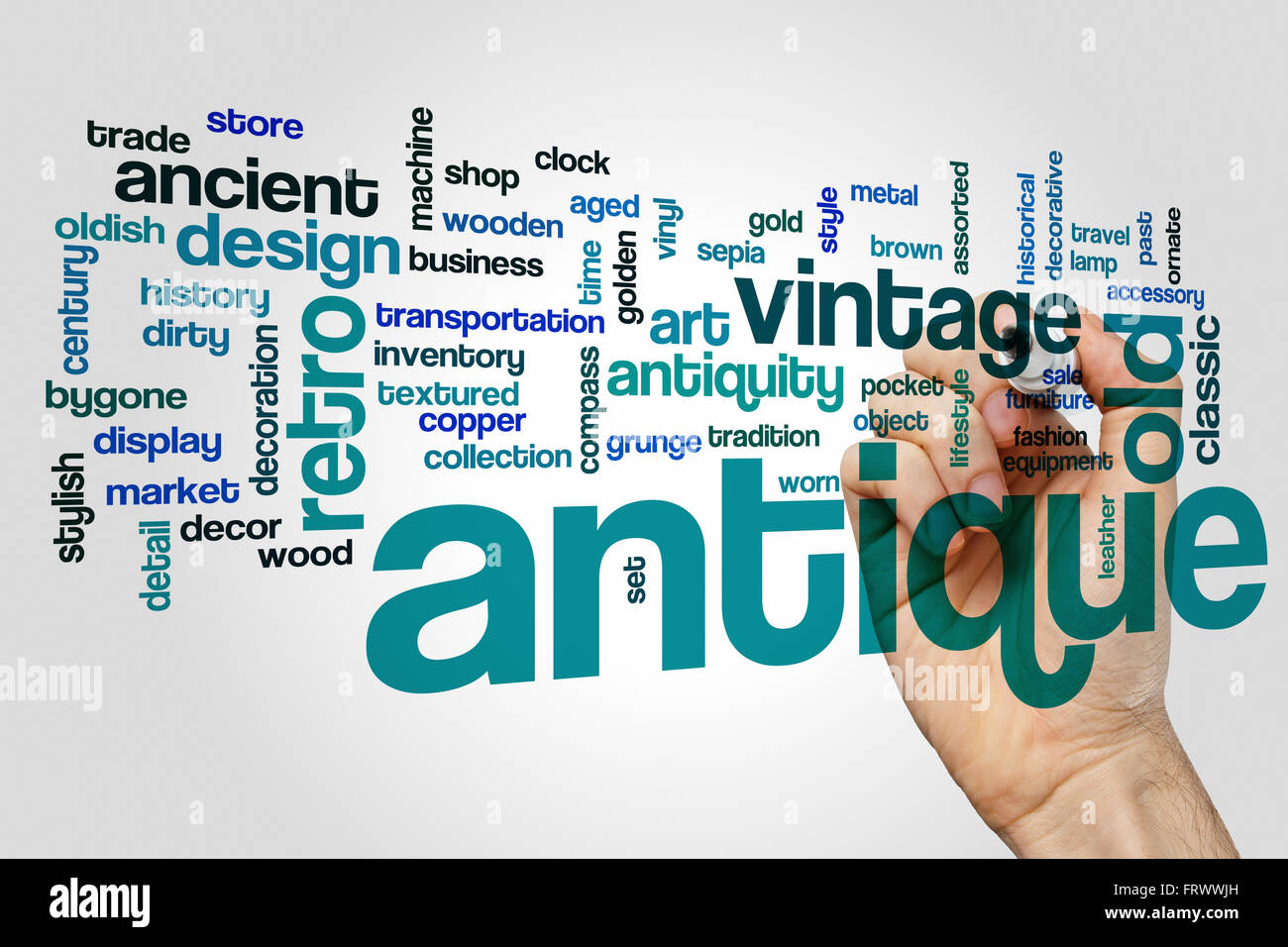 Antique word cloud Stock Photo Alamy
