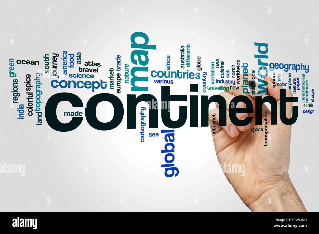 Continent word cloud Stock Photo Alamy