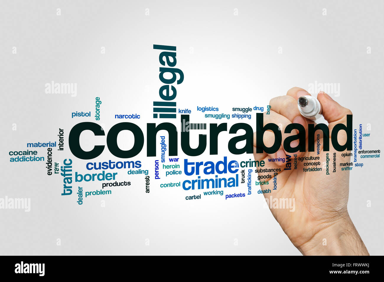 Contraband word cloud Stock Photo Alamy