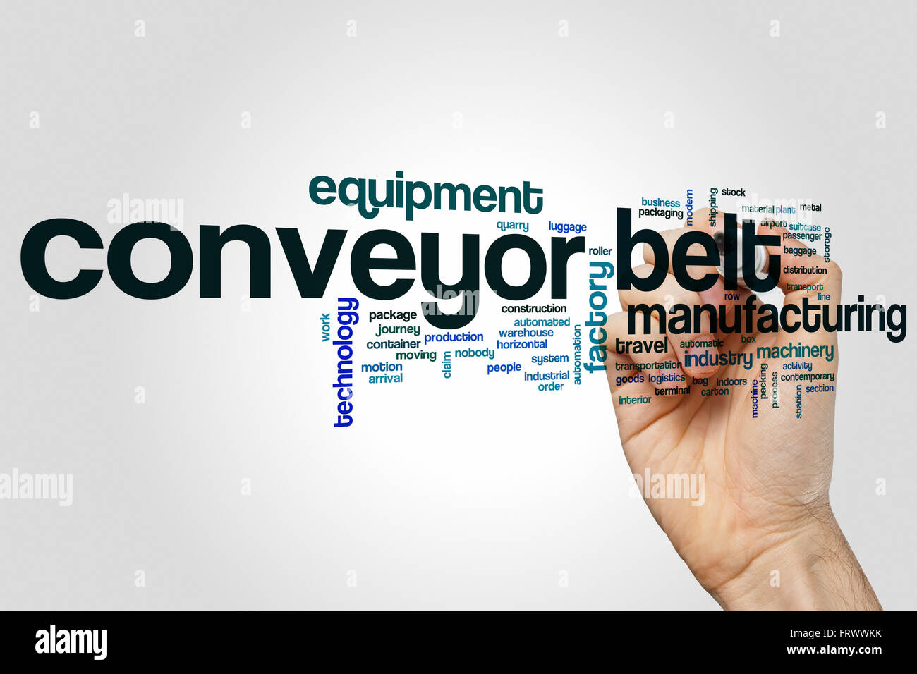 Conveyor belt word cloud Stock Photo Alamy