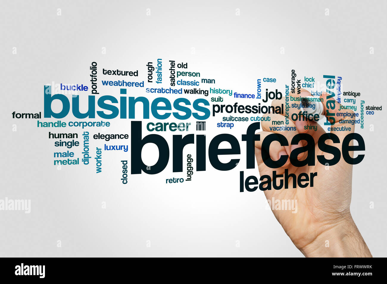 Briefcase word cloud Stock Photo Alamy