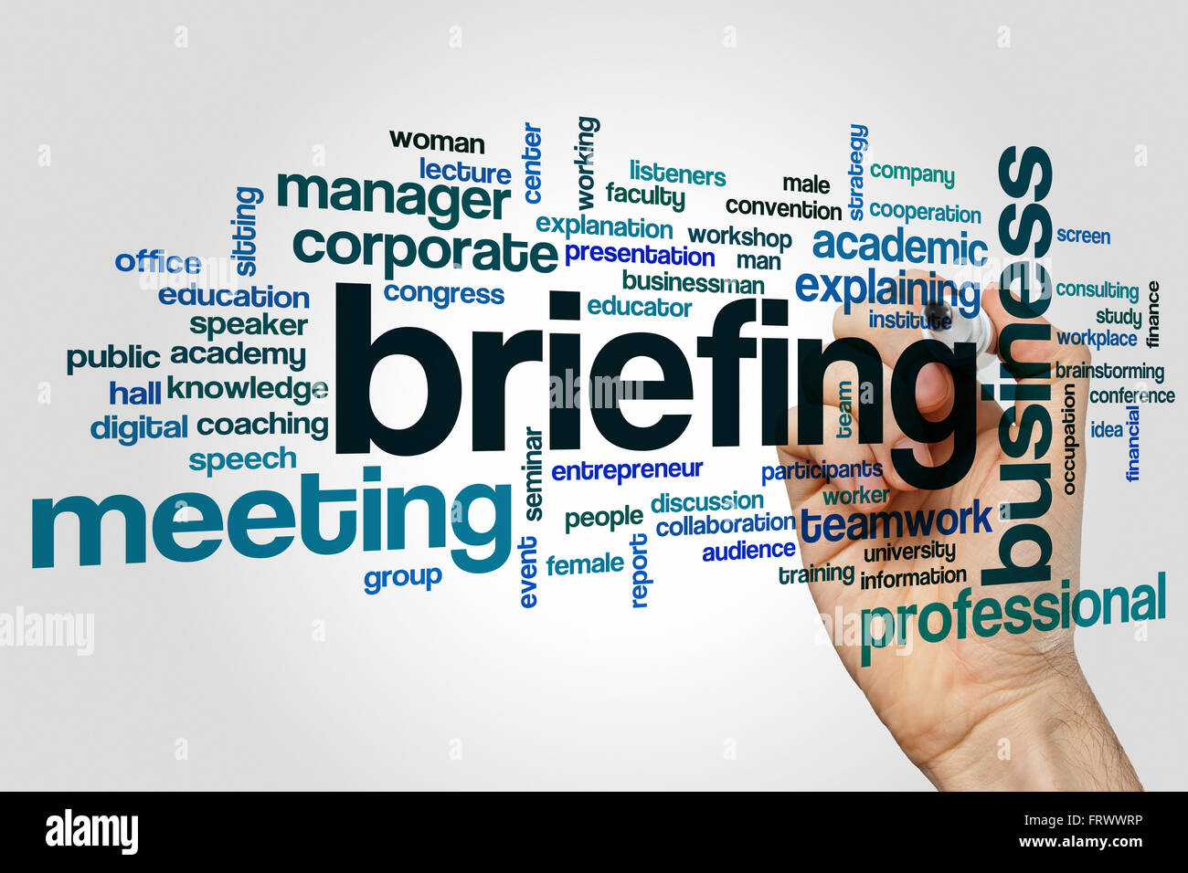Briefing word cloud Stock Photo Alamy