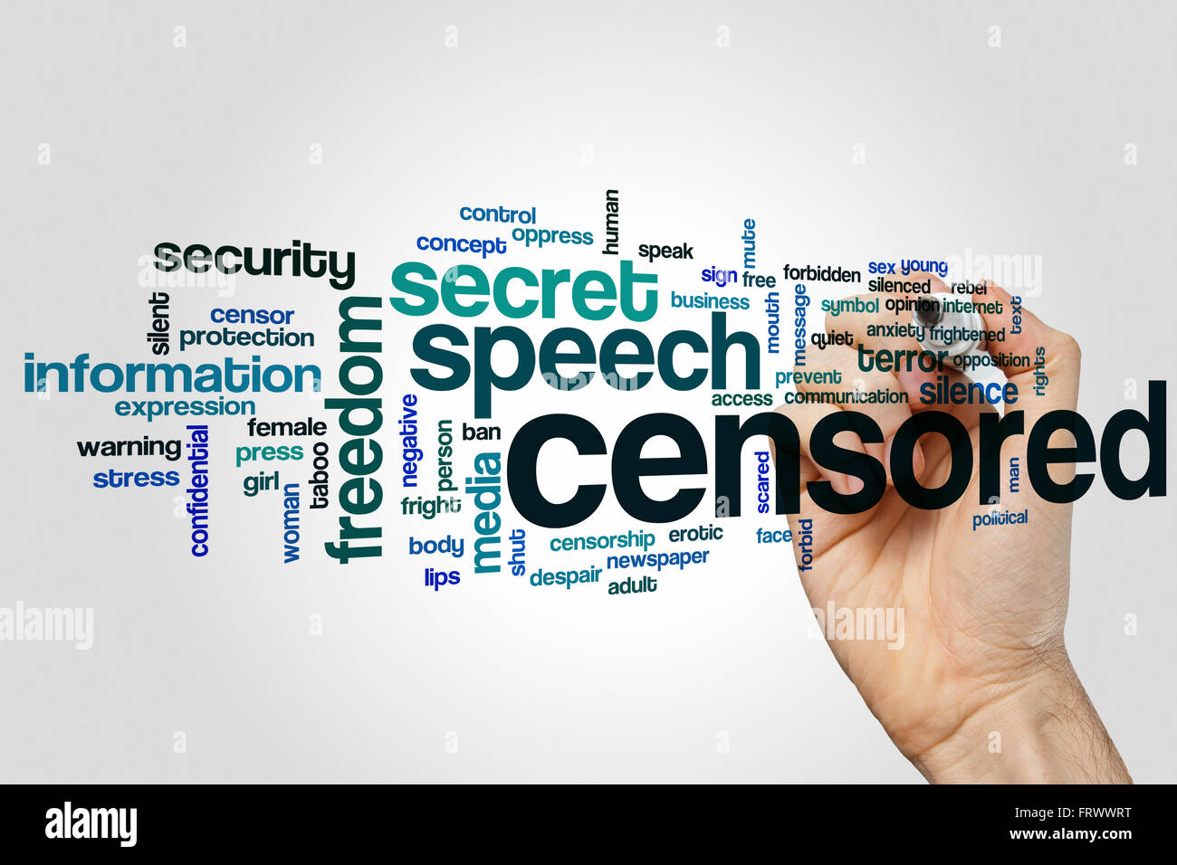 Censored word cloud Stock Photo Alamy