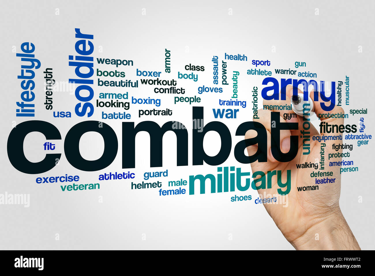 Combat word cloud Stock Photo Alamy
