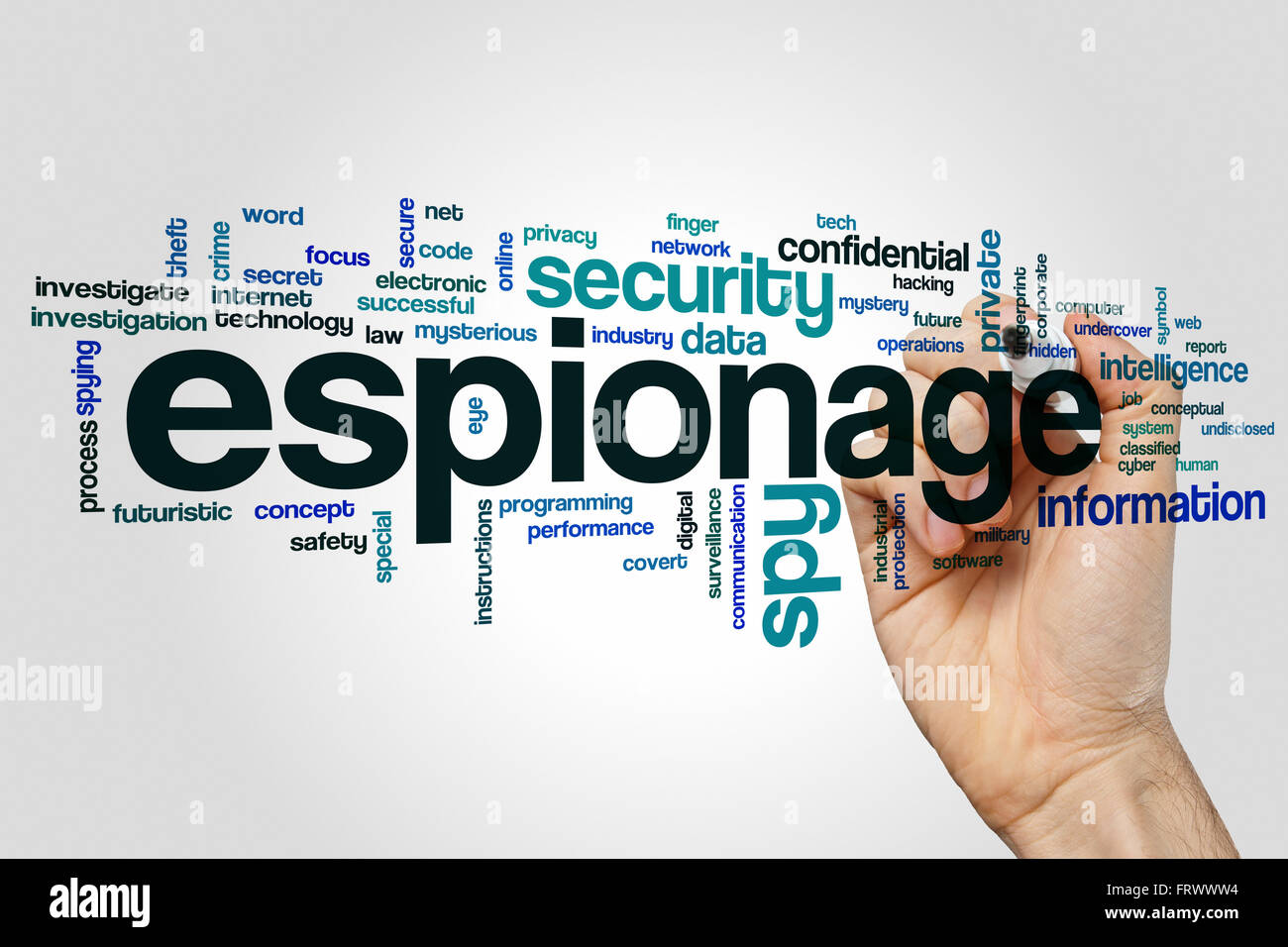 Espionage word cloud Stock Photo