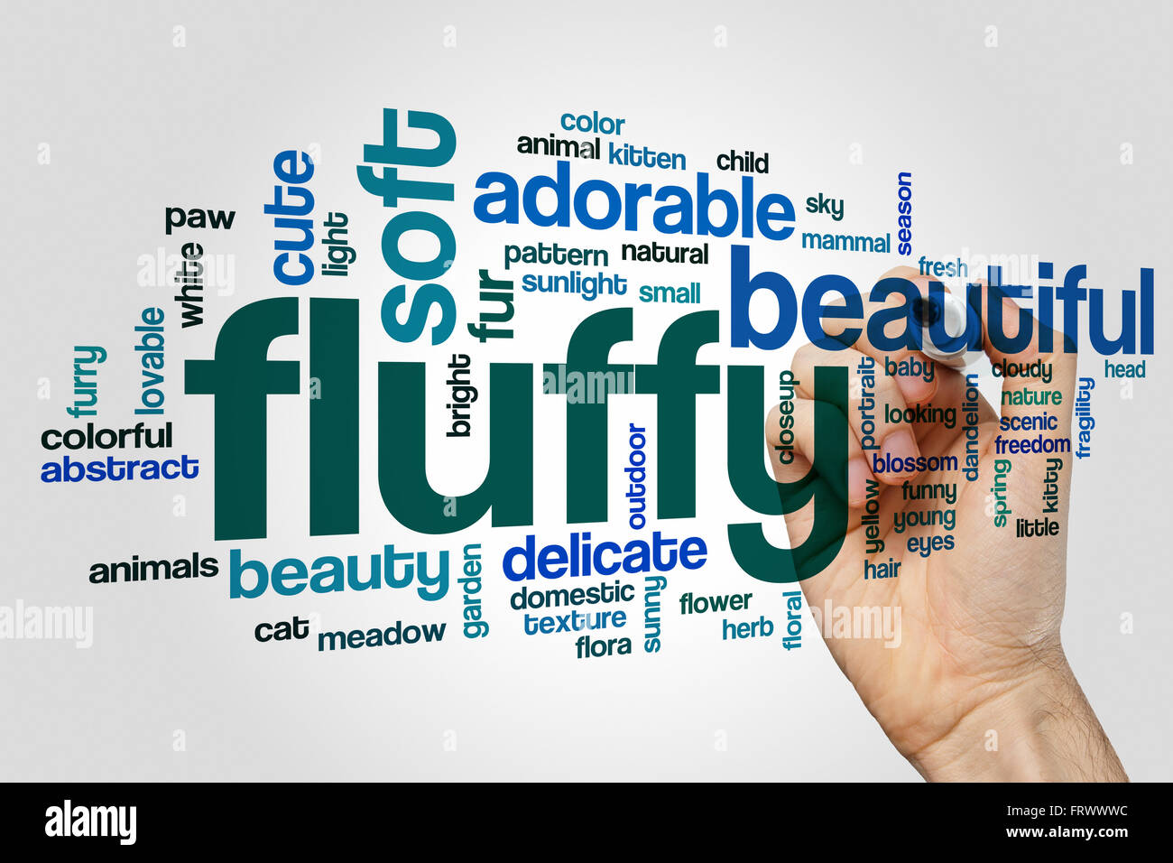 Fluffy word cloud Stock Photo Alamy