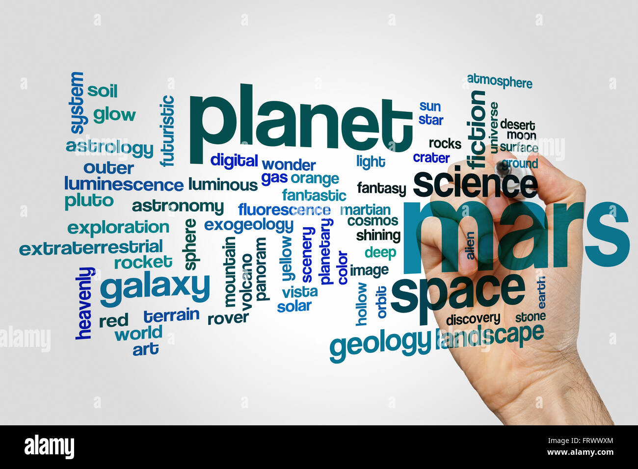 Mars word cloud Stock Photo Alamy