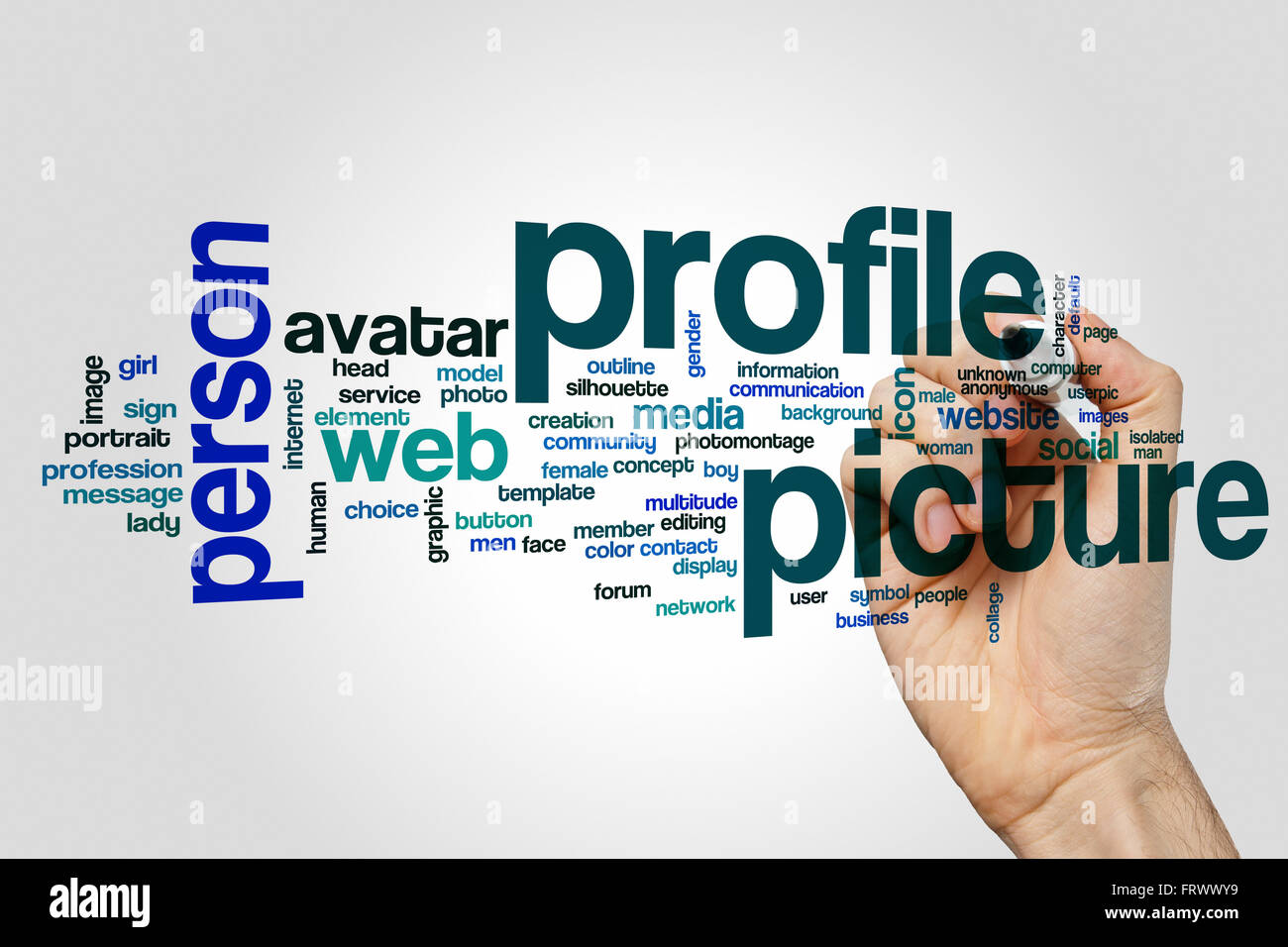 Profile picture word cloud Stock Photo