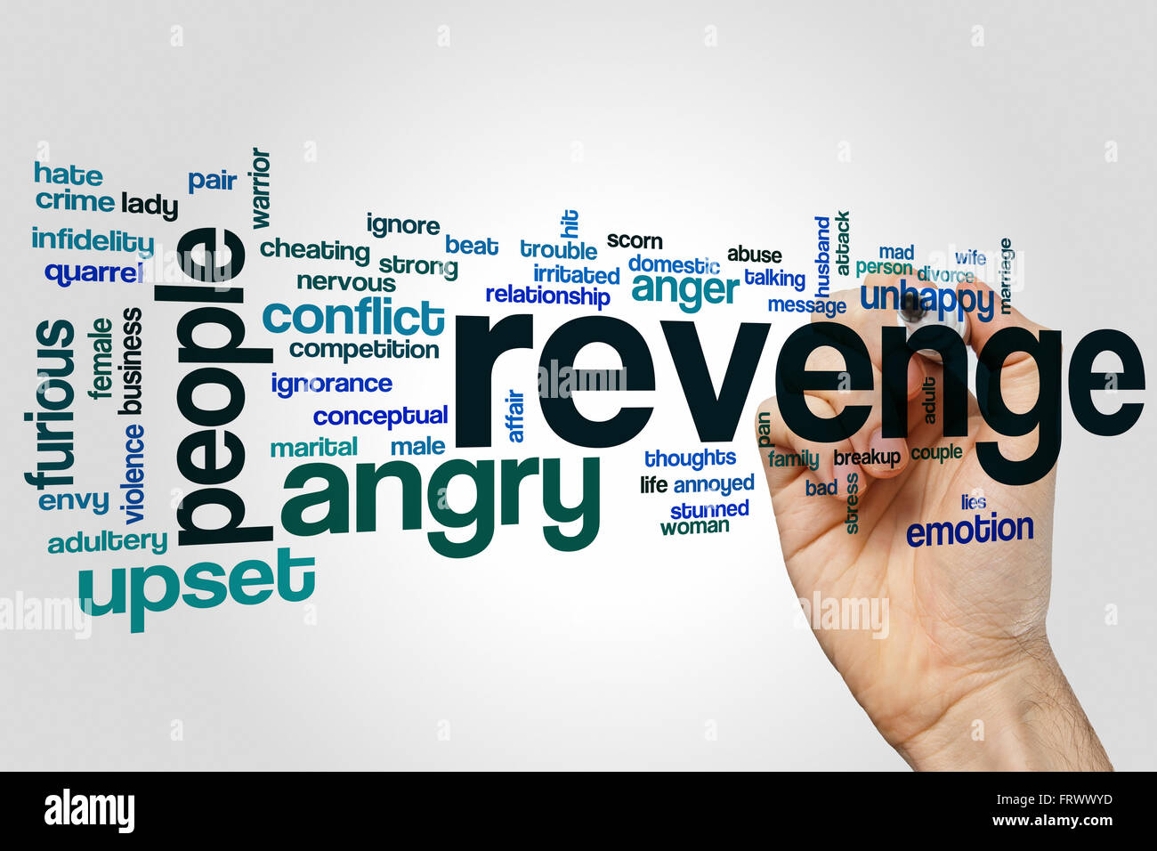 Revenge word cloud Stock Photo