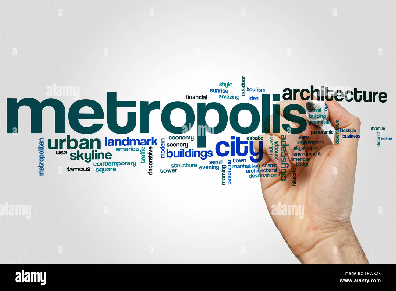 Metropolis word cloud concept Stock Photo Alamy