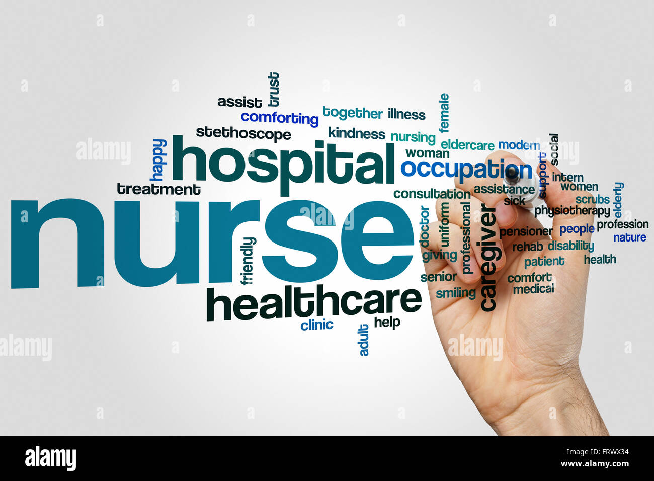 Nurse word cloud concept Stock Photo - Alamy