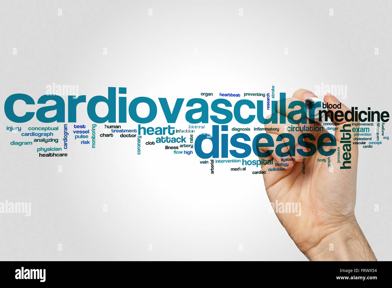 Cardiovascular disease word cloud concept Stock Photo