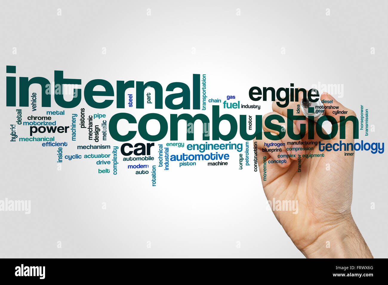 Internal combustion word cloud concept Stock Photo Alamy