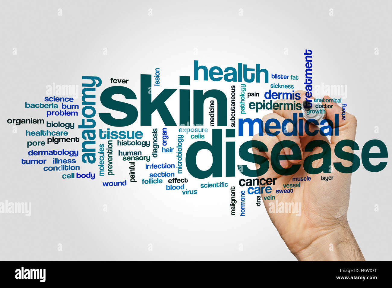Skin disease word cloud concept Stock Photo