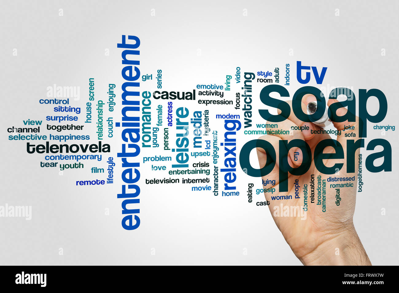 Soap opera word cloud concept Stock Photo Alamy