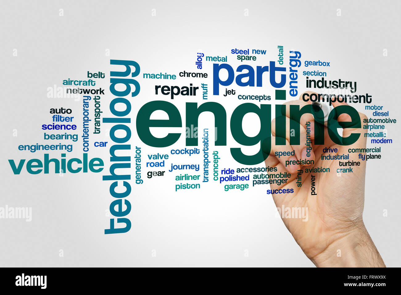 Engine word cloud concept Stock Photo Alamy