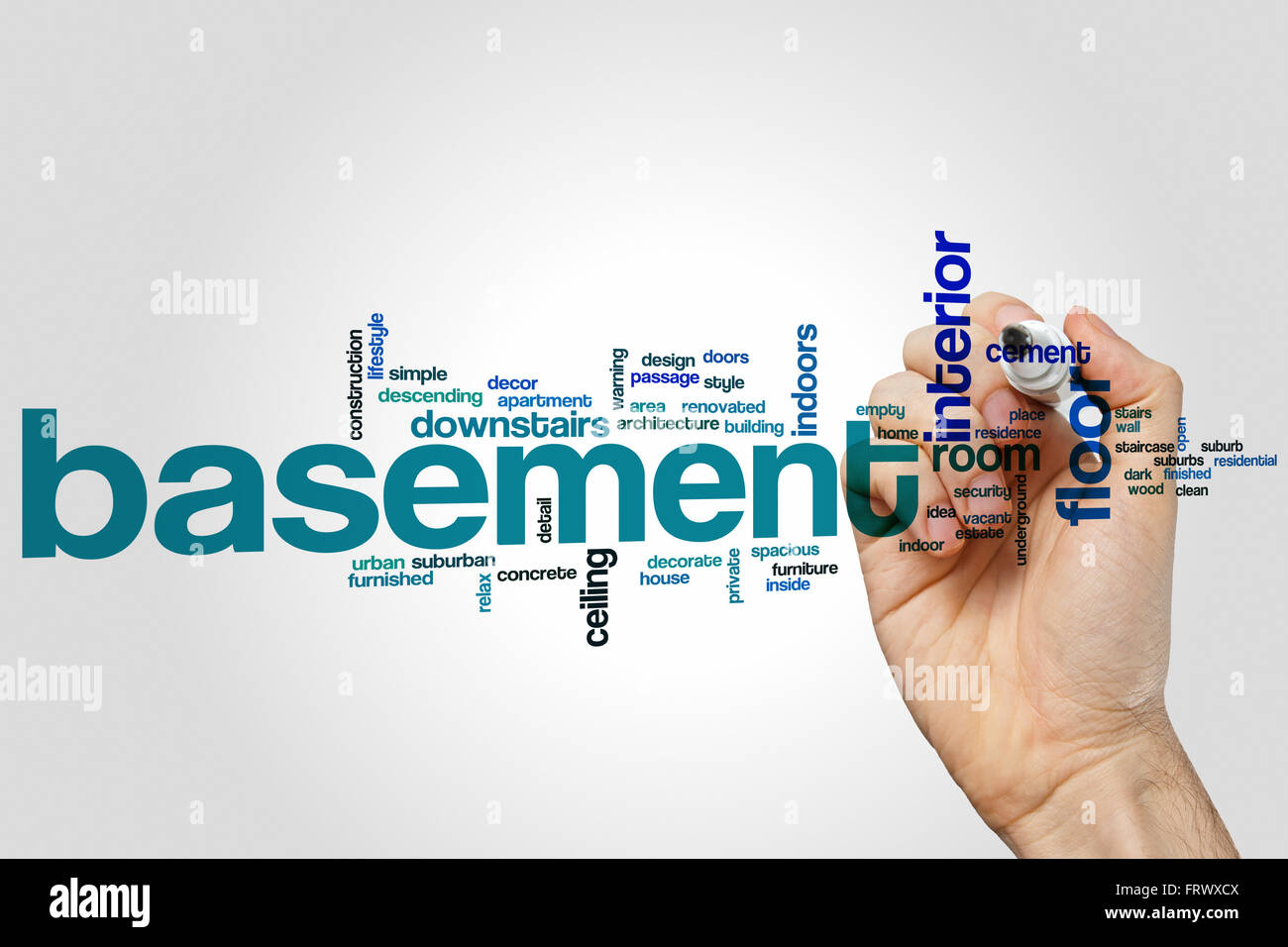 Basement word cloud concept Stock Photo Alamy