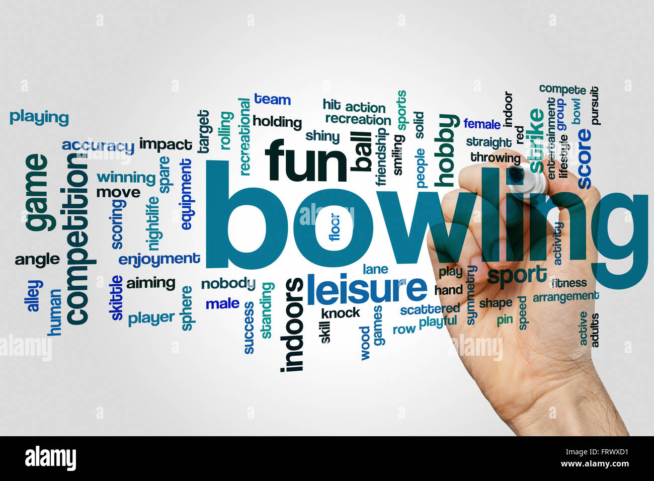 Bowling word cloud concept Stock Photo Alamy