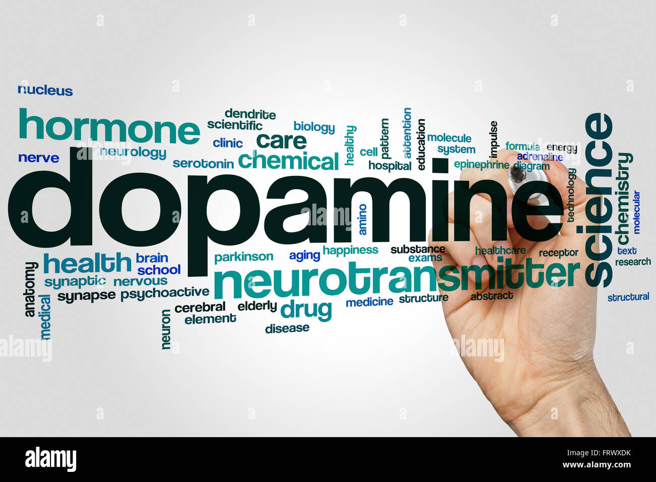 Dopamine word cloud concept Stock Photo