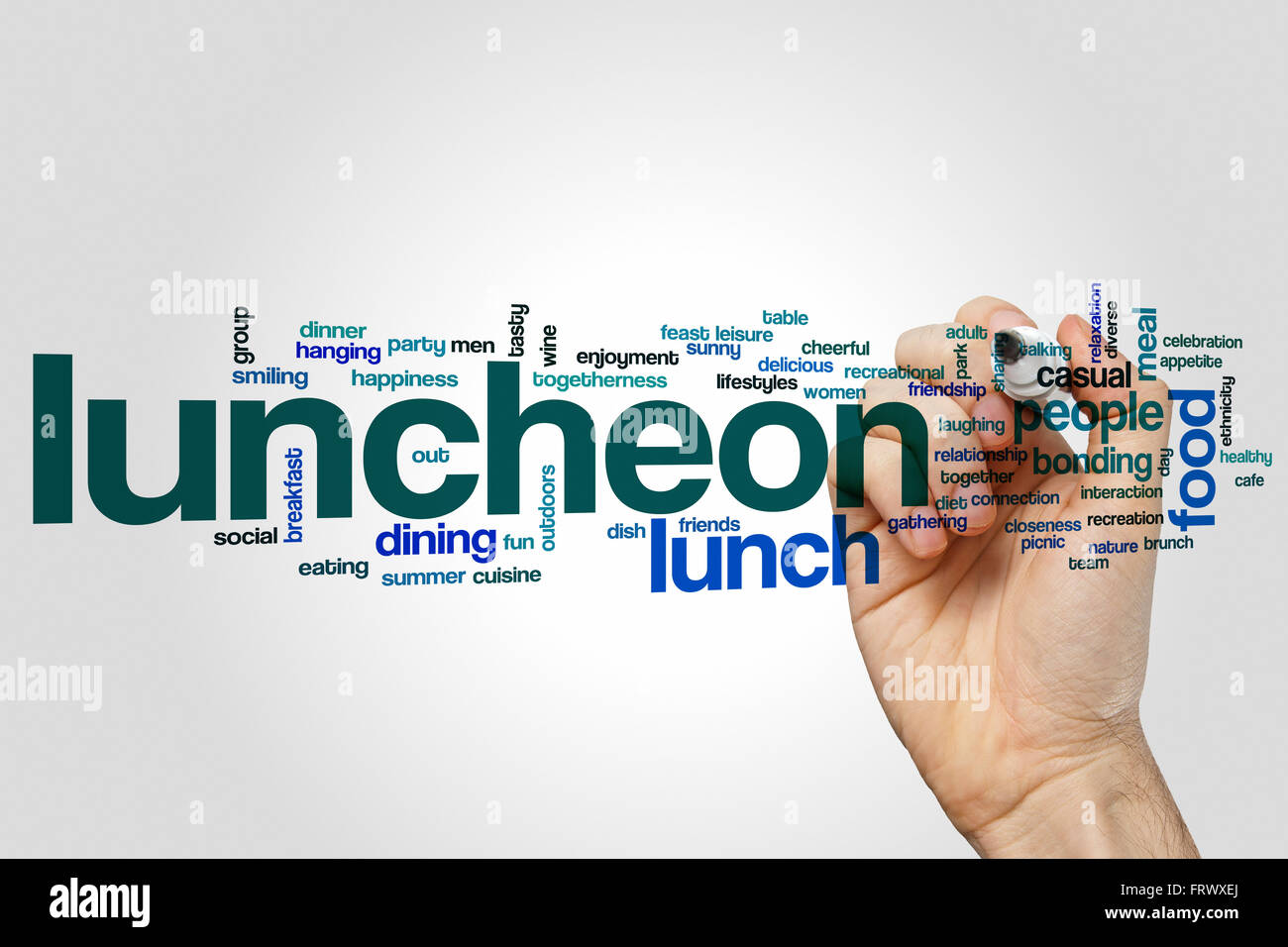Luncheon word cloud Stock Photo - Alamy