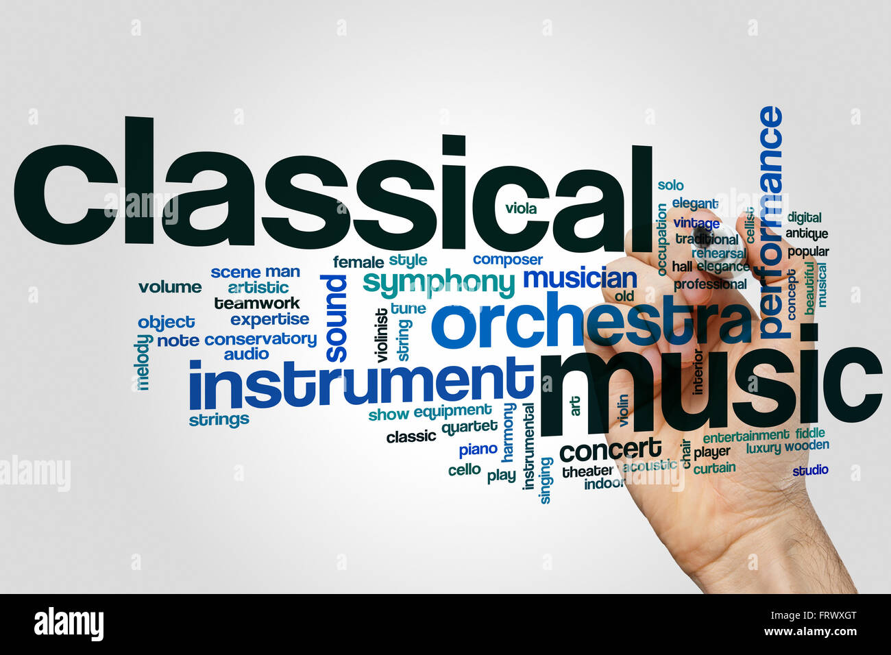 Classical music word cloud concept Stock Photo Alamy