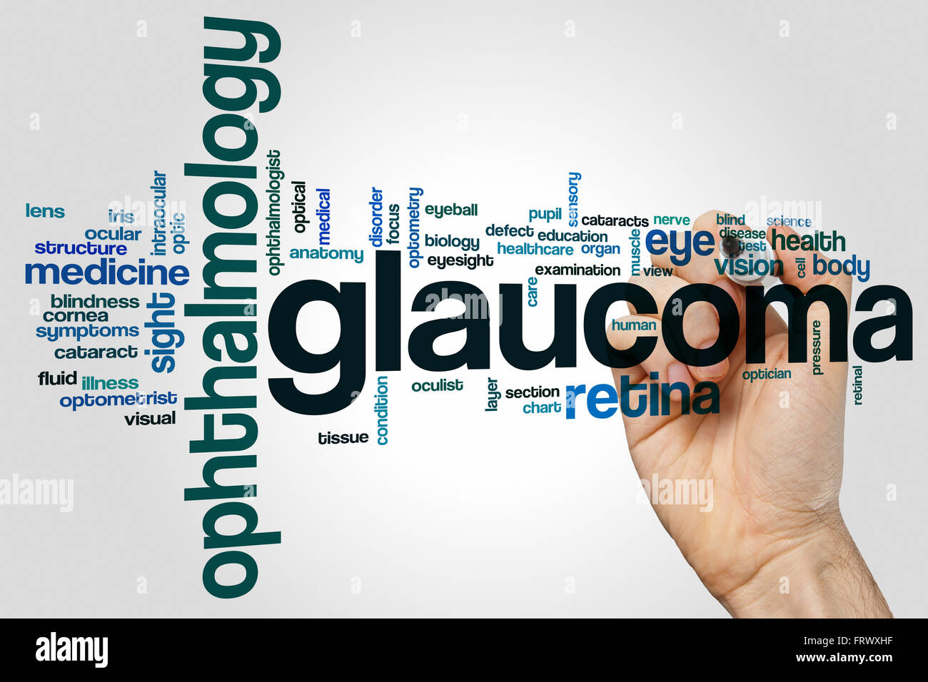 Glaucoma word cloud concept Stock Photo