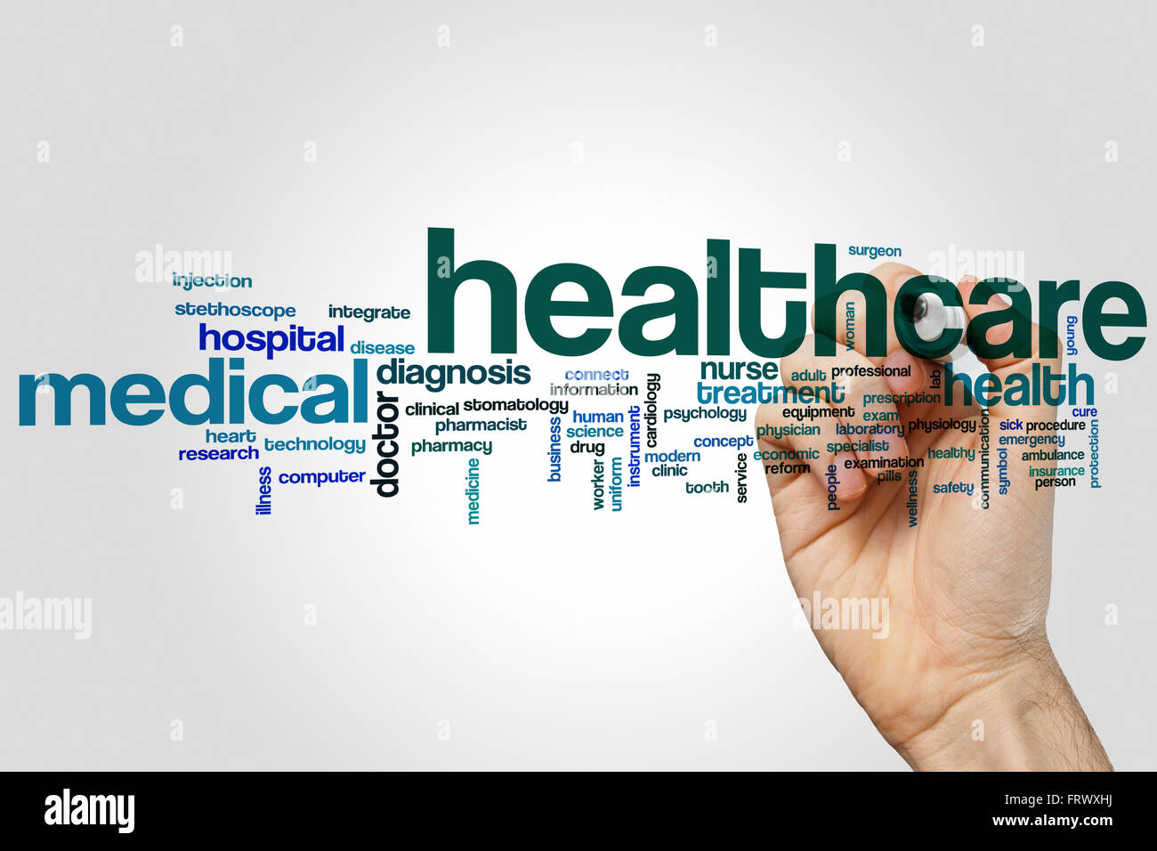 Health care word cloud concept Stock Photo - Alamy