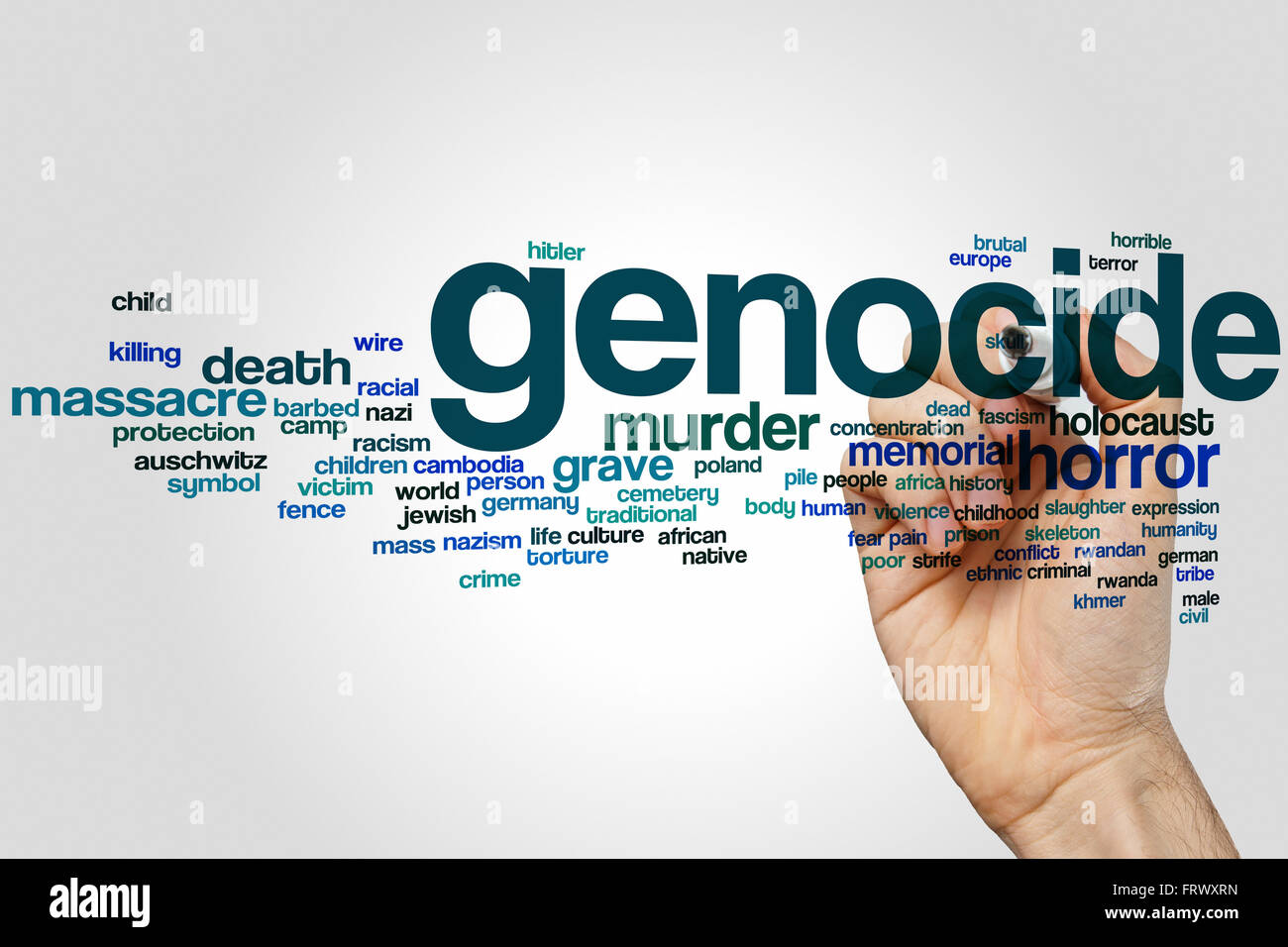 Genocide word cloud concept Stock Photo