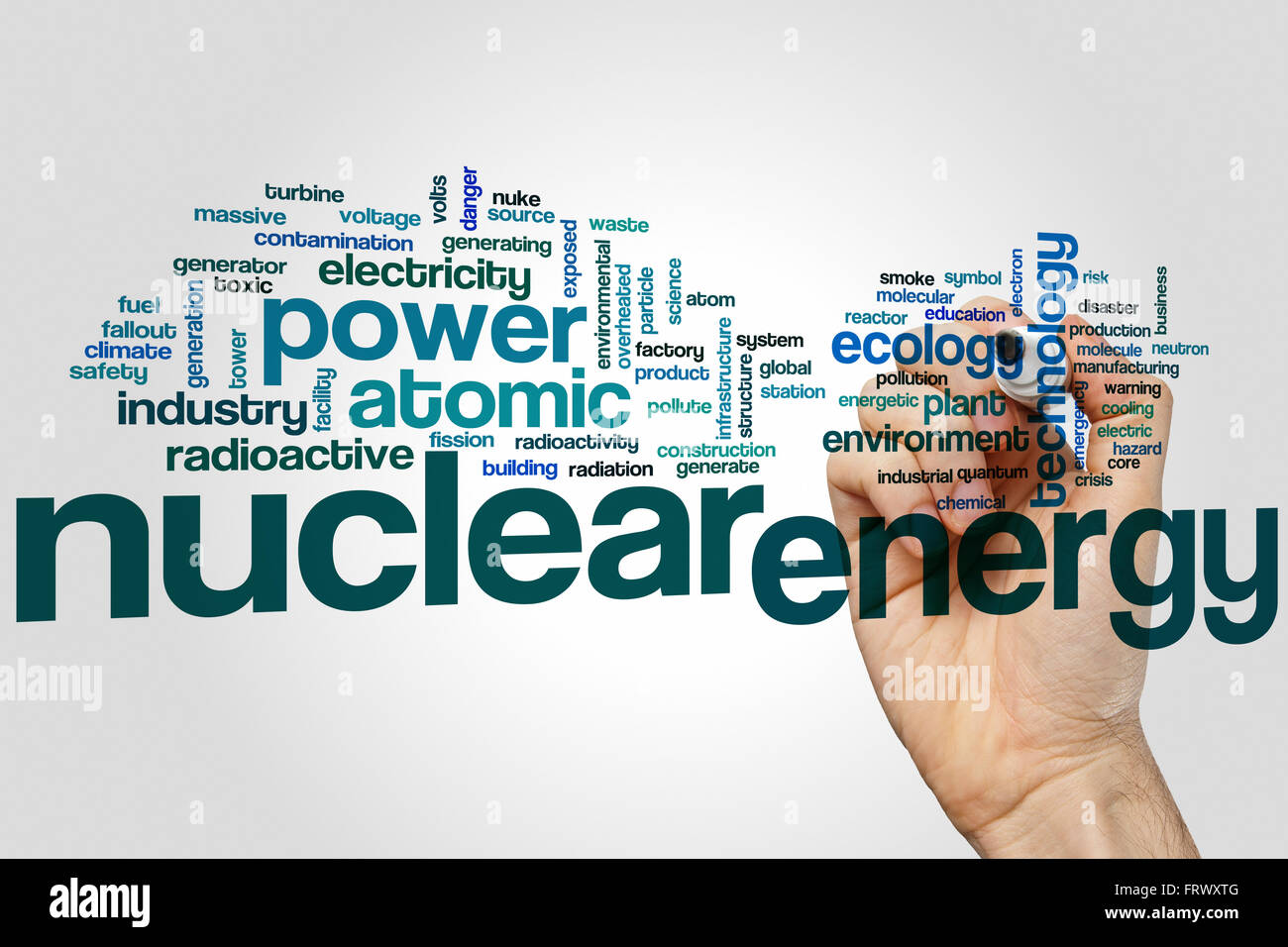 Nuclear energy concept word cloud background Stock Photo