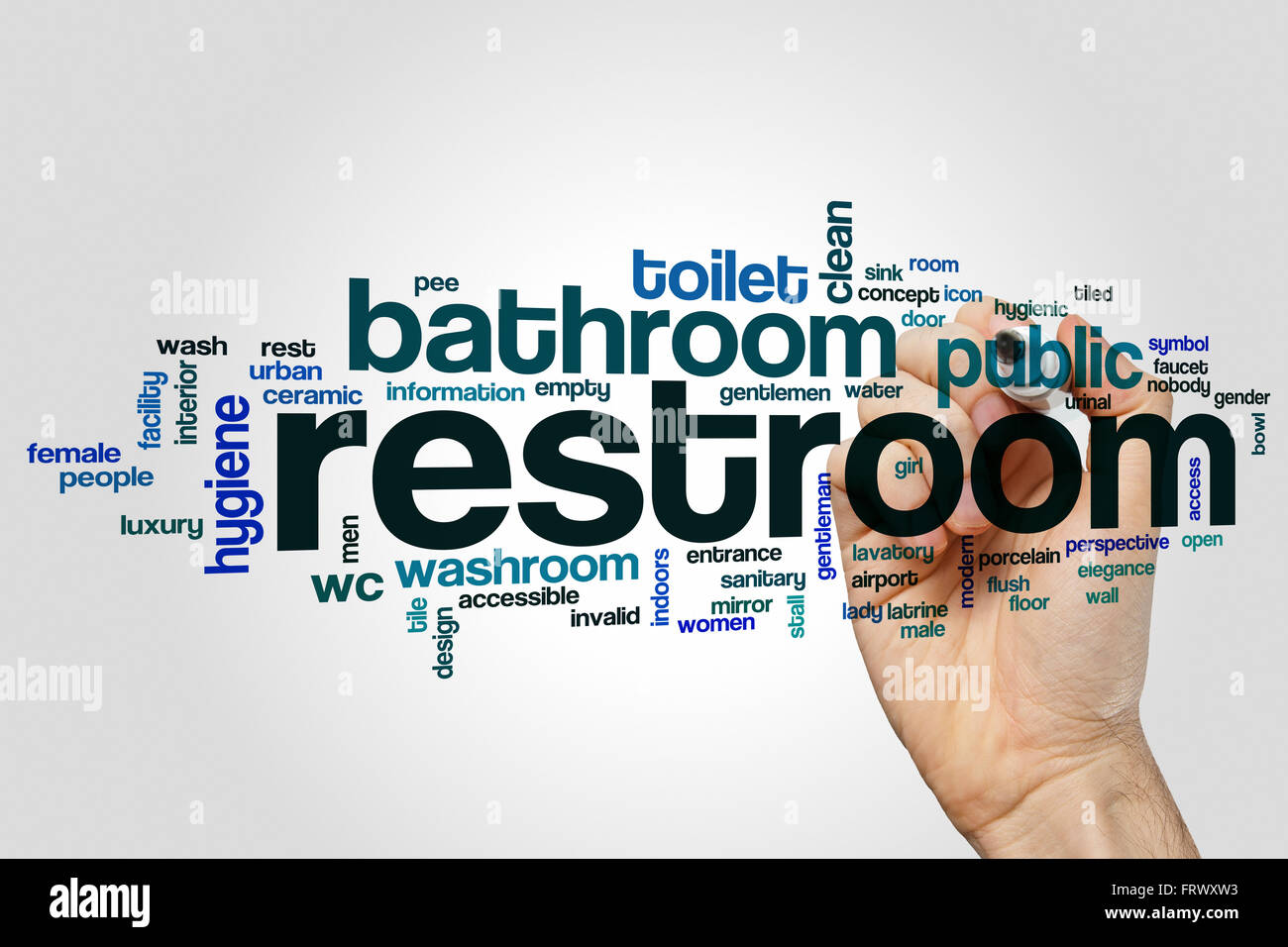 Restroom word cloud Stock Photo Alamy