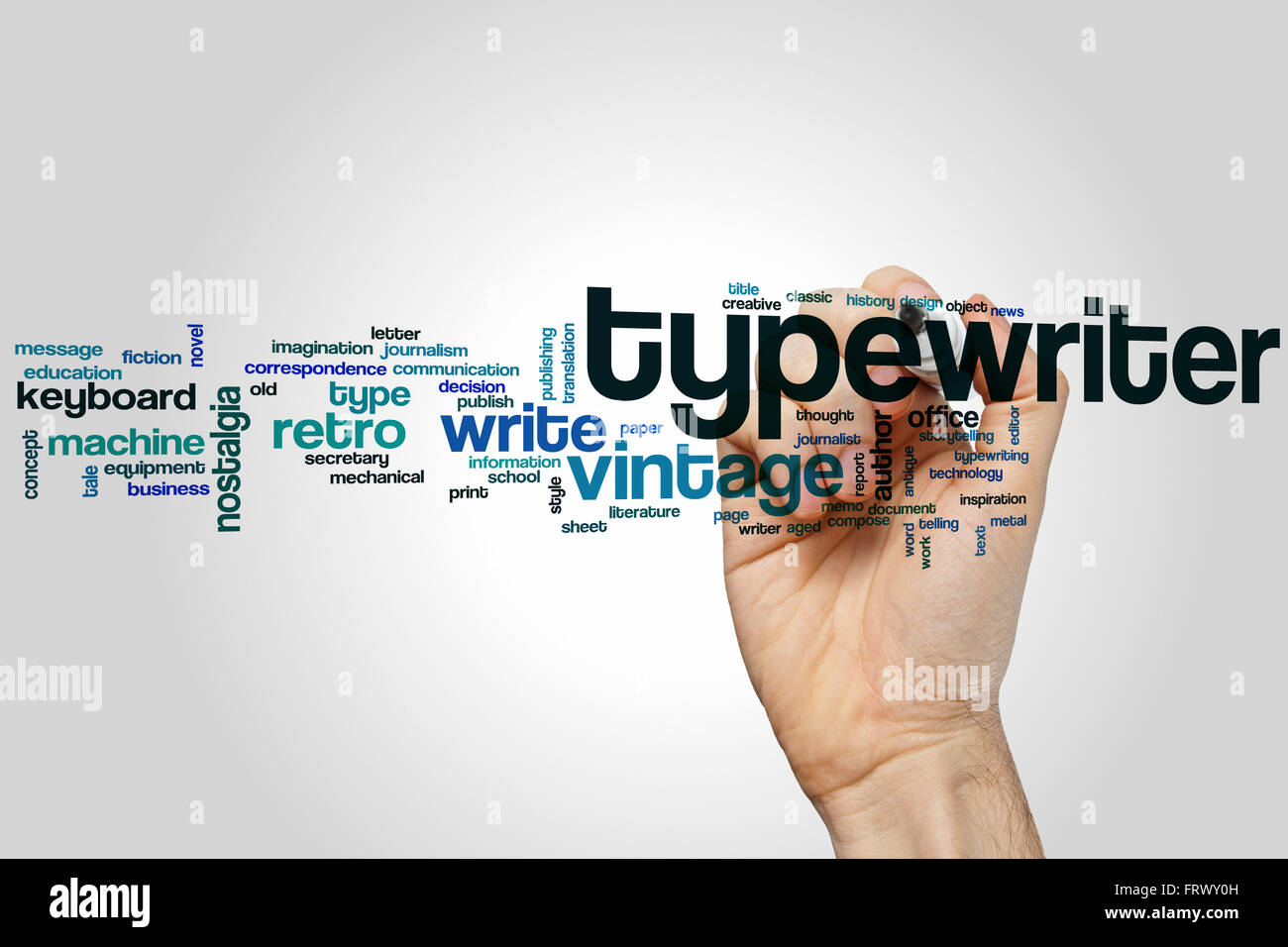 Typewriter word cloud concept Stock Photo Alamy