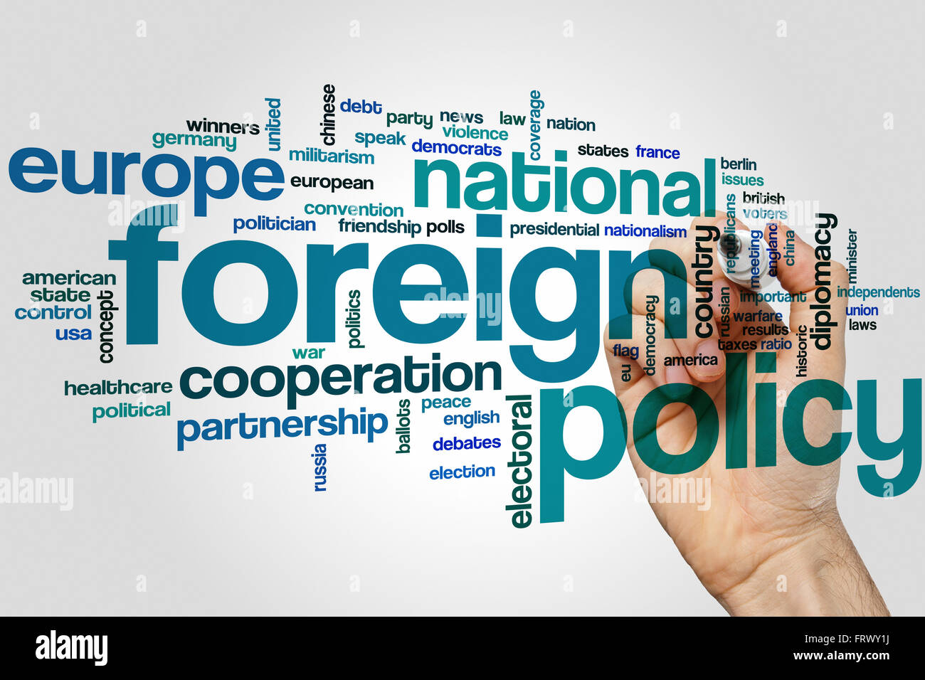 Foreign policy word cloud concept Stock Photo