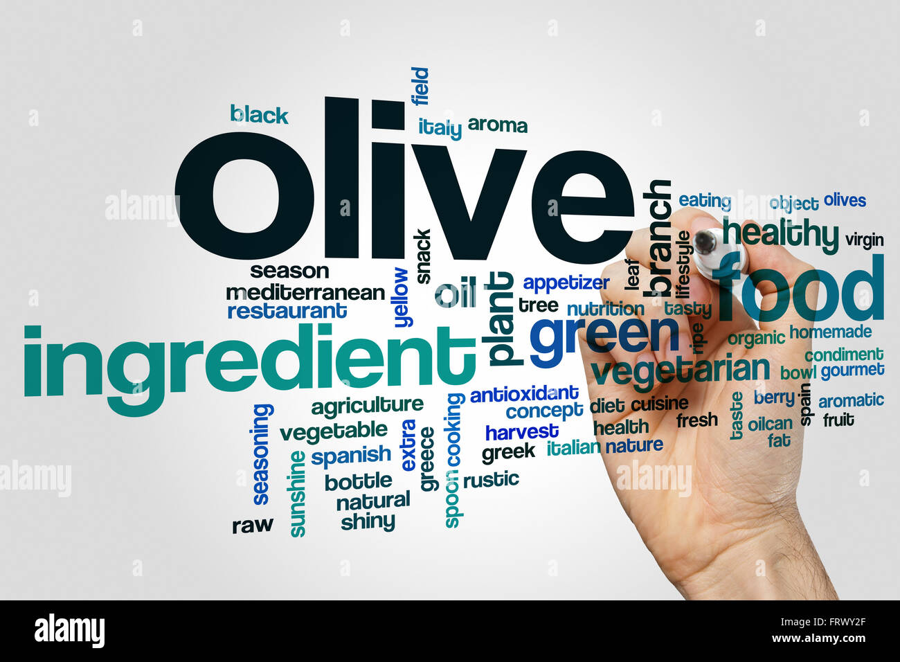 Olive word cloud Stock Photo Alamy