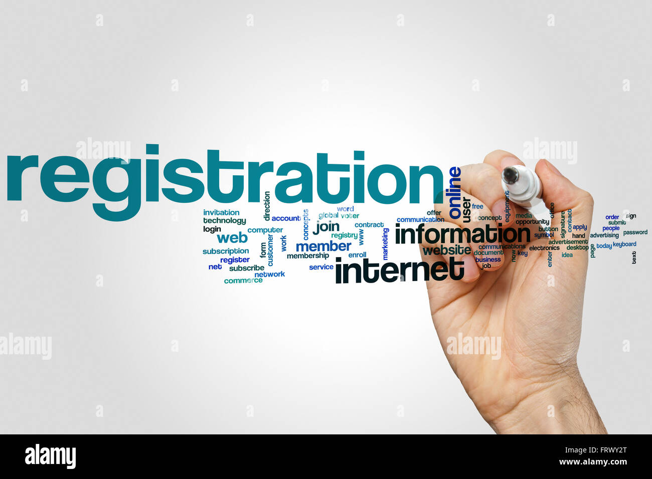 Registration word cloud concept Stock Photo