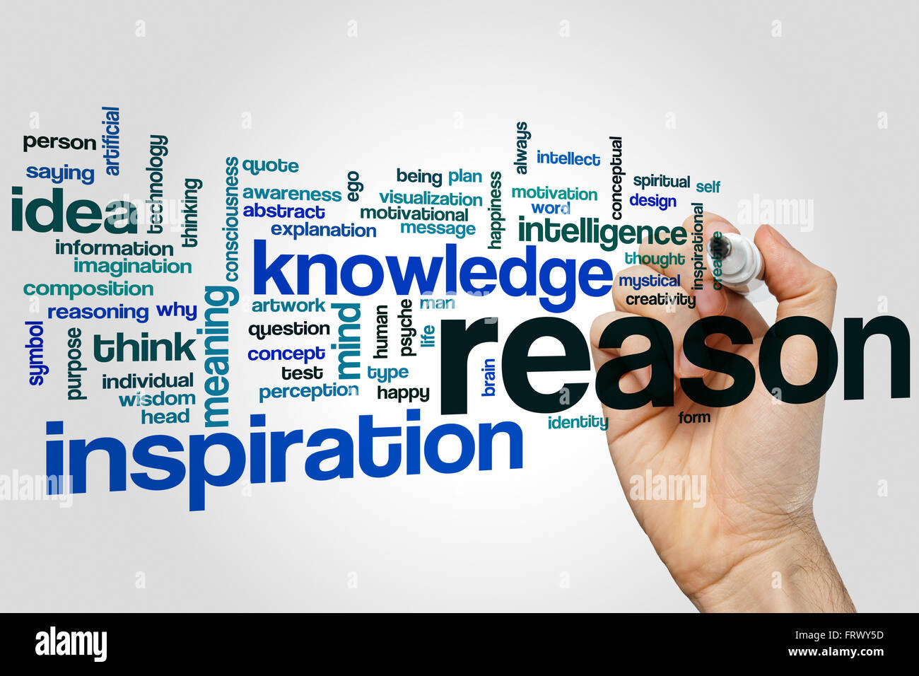 Reason word cloud concept with knowledge idea related tags Stock Photo
