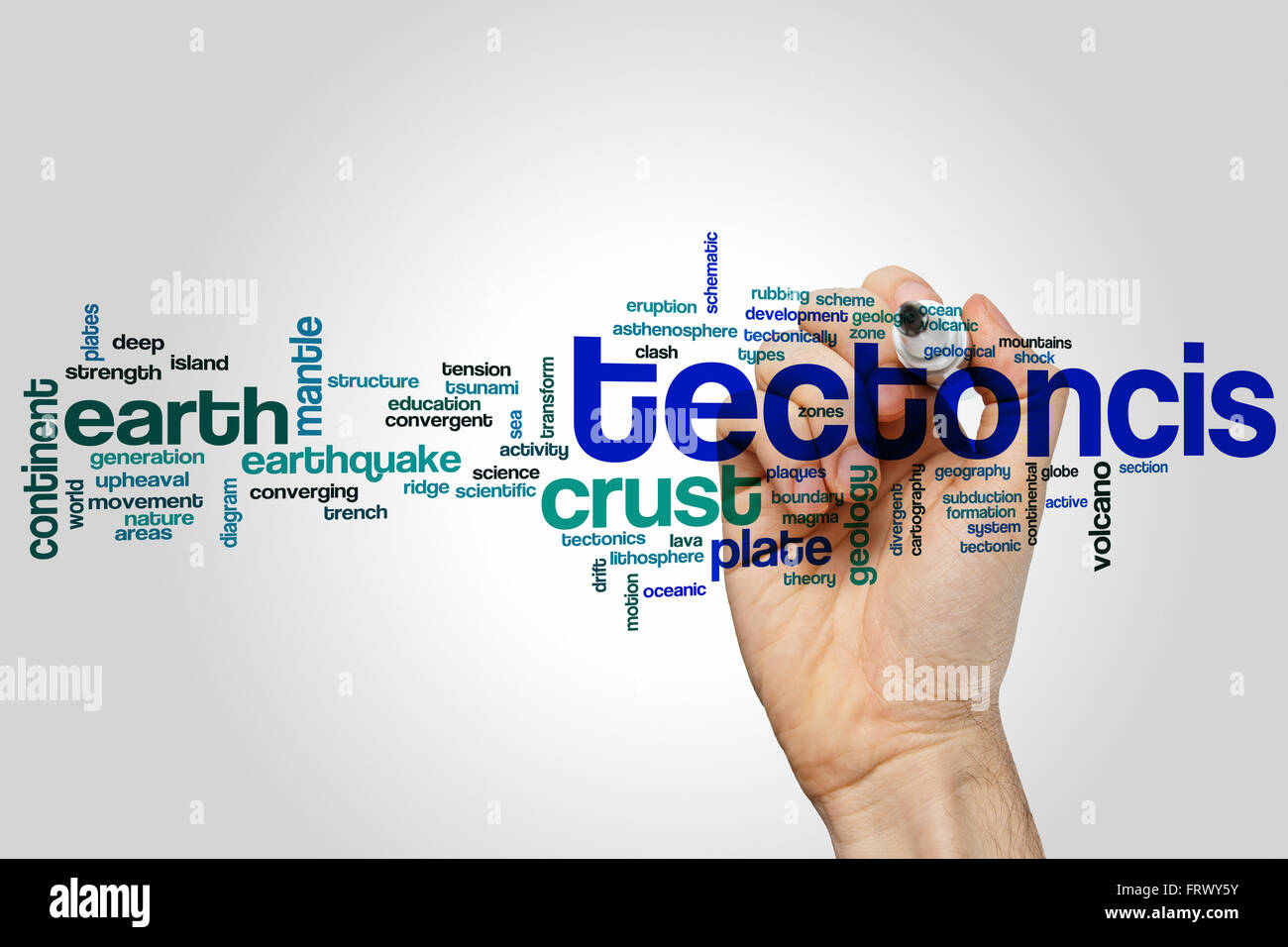 Tectonics word cloud concept Stock Photo