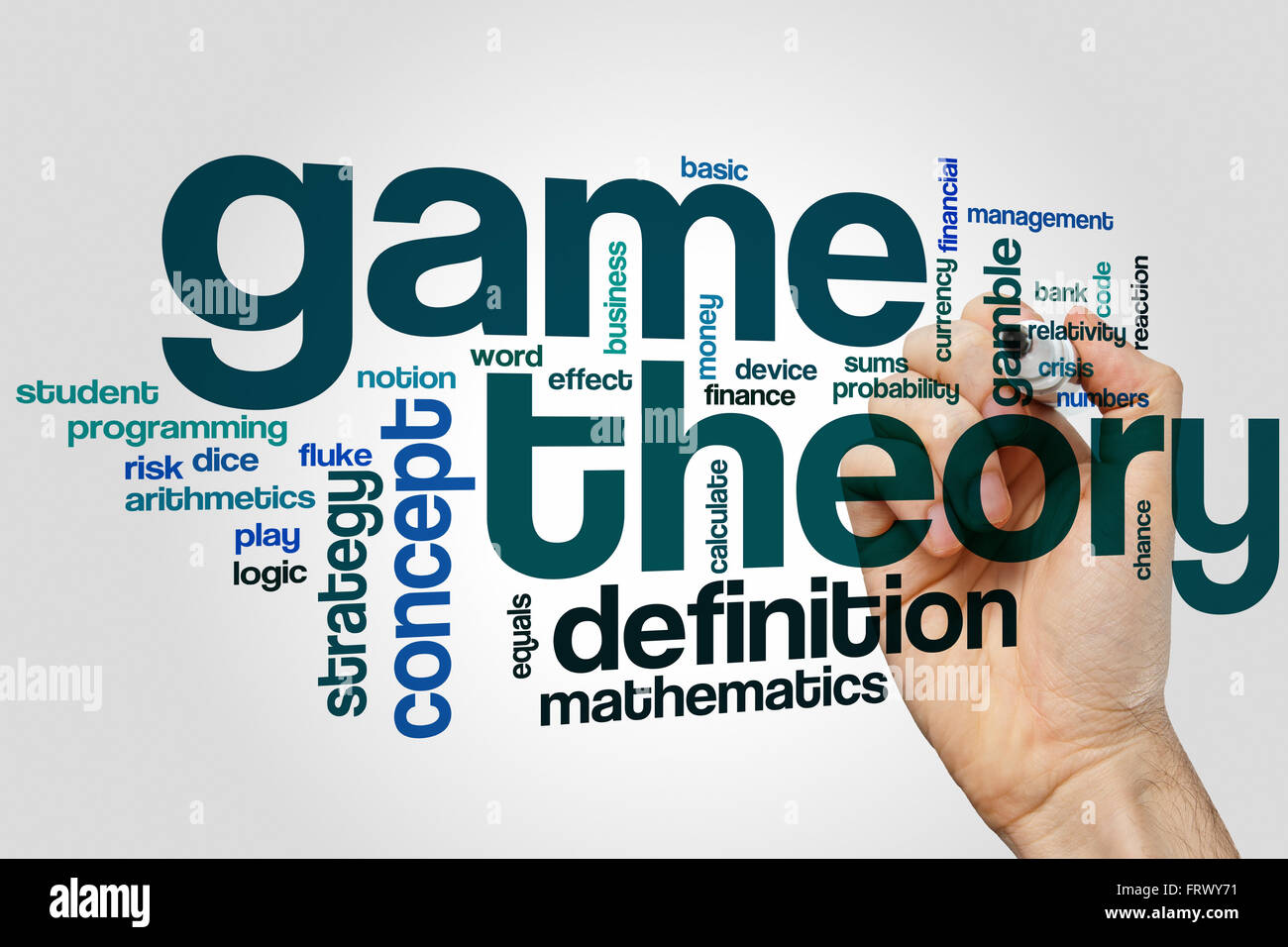 Game theory word cloud concept Stock Photo