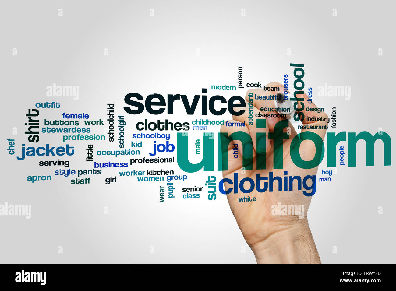 Uniform word cloud concept Stock Photo Alamy
