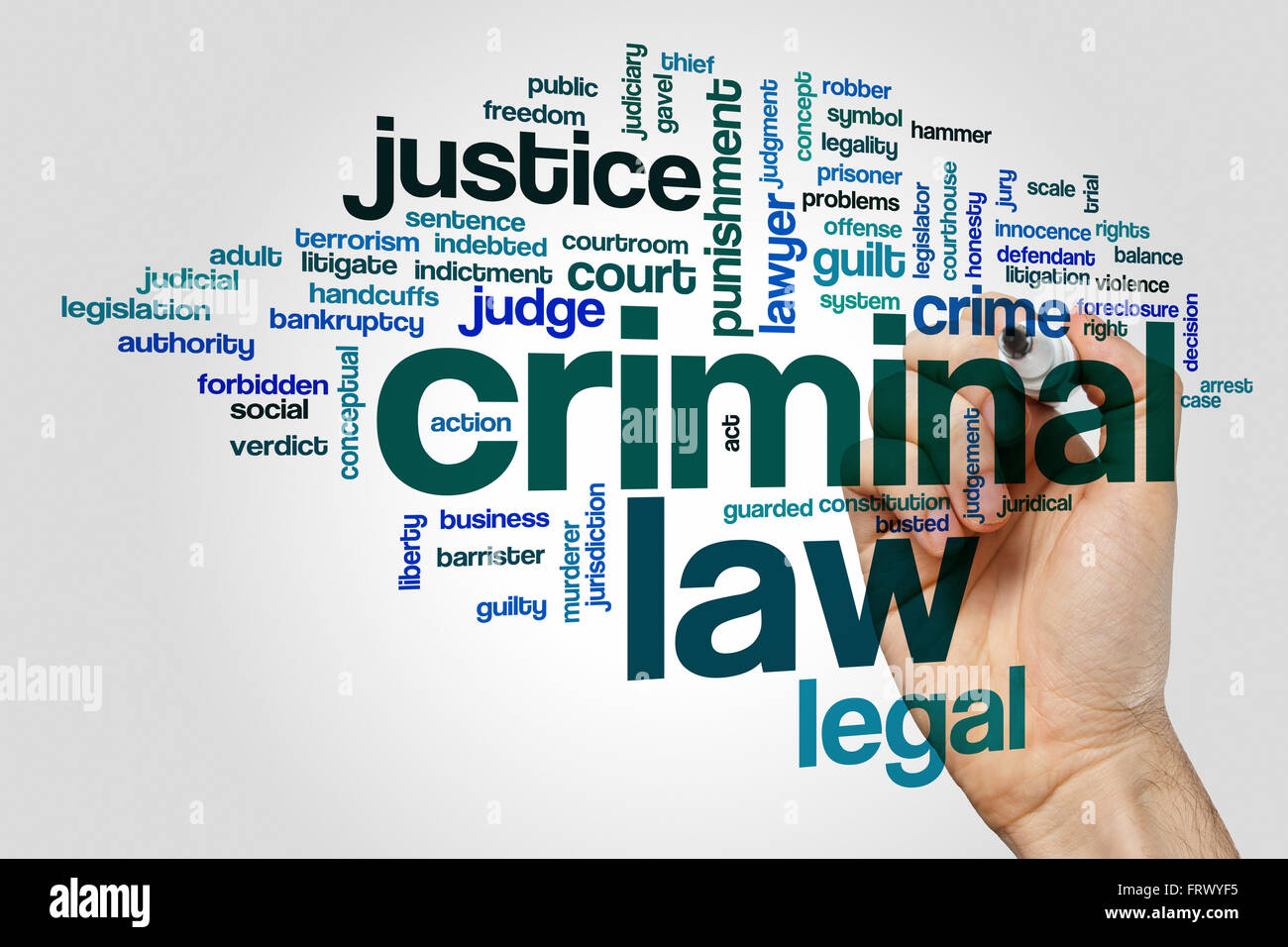 Criminal law word cloud concept Stock Photo