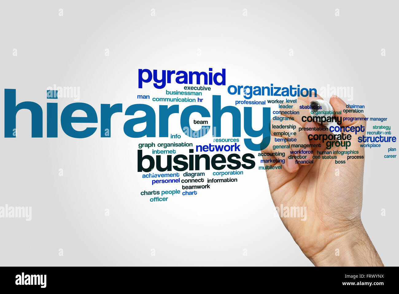 Hierarchy word cloud concept Stock Photo