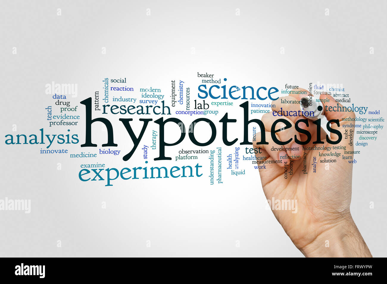 Hypothesis concept word cloud background Stock Photo