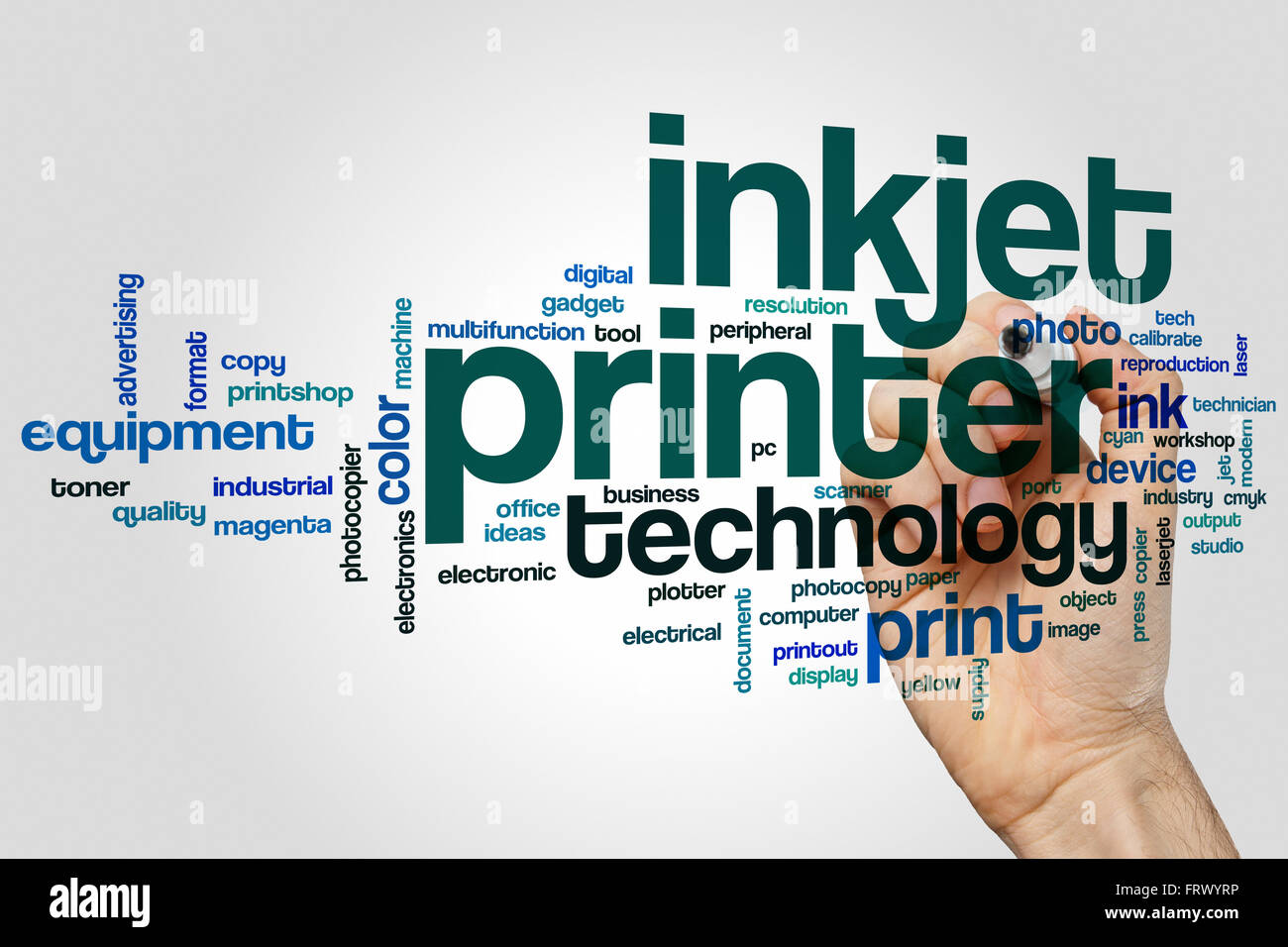 Inkjet printer word cloud concept Stock Photo